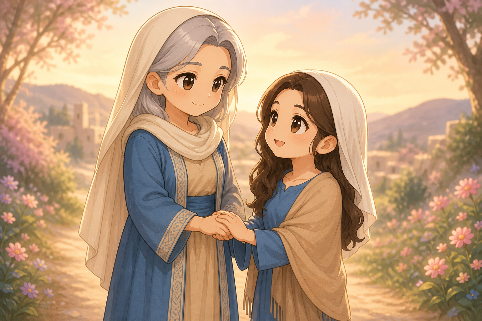 룻이 나오미를 붙드는 장면