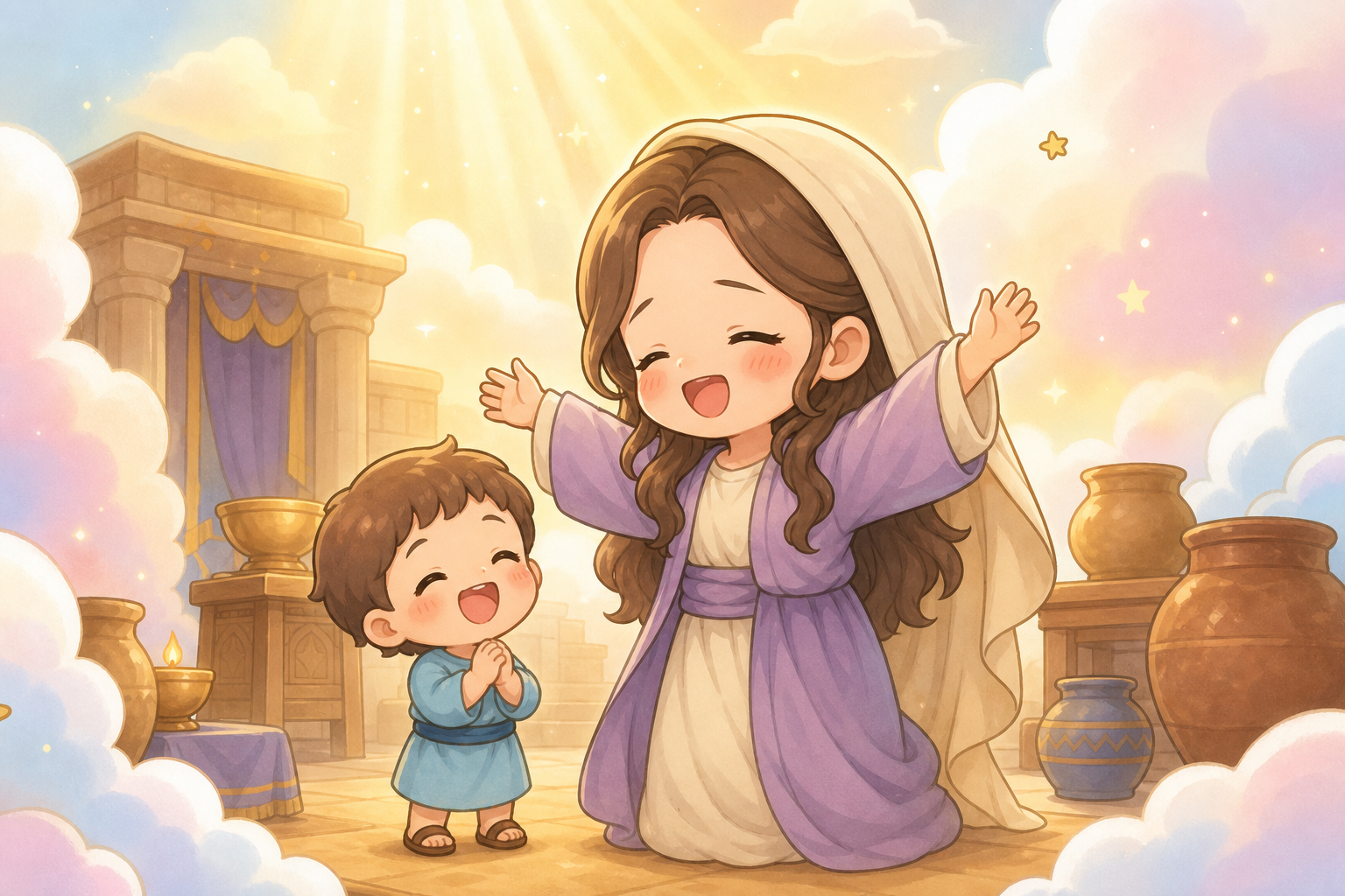 하나님께 감사하며 노래하는 한나