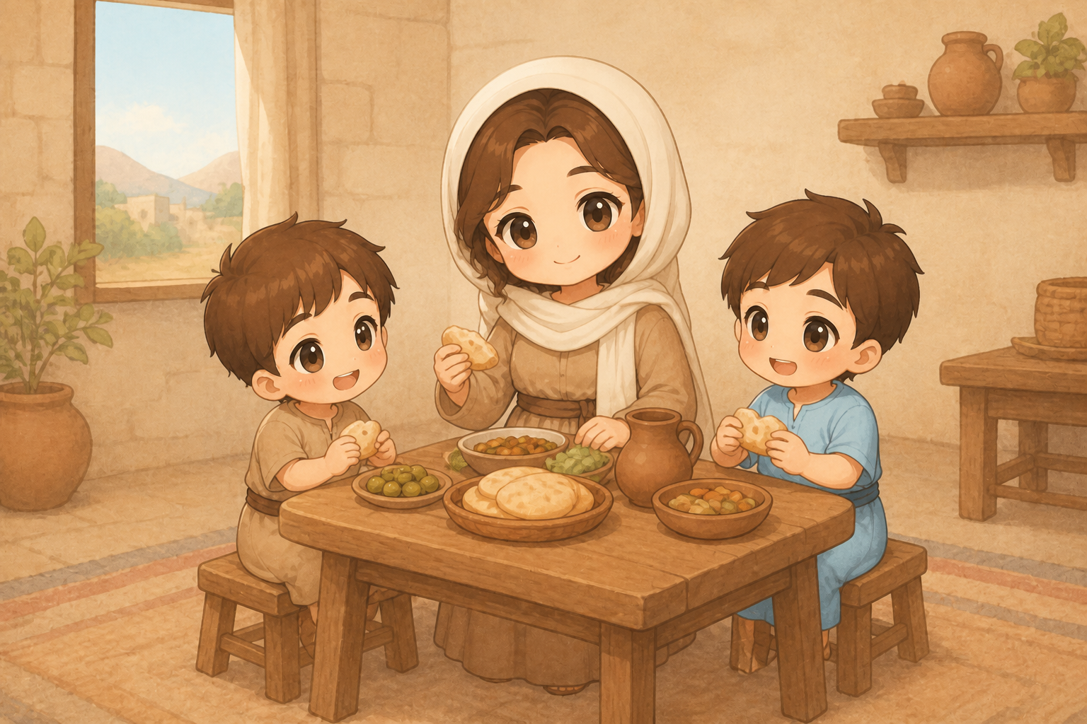 가족과 평안히 사는 모습