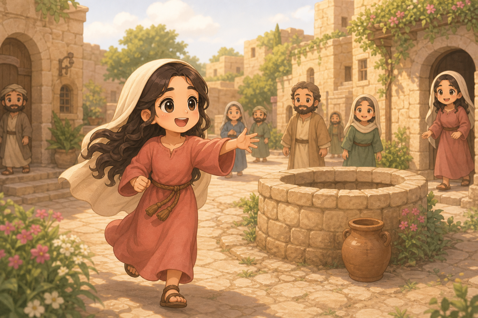 사람들을 예수님께 초대하는 사마리아 여인